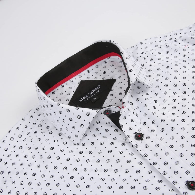 Alex Vando Mens Printed Dress Shirts Long Sleeve Regular Fit Button Down Shirt,White709,XXL - Image 4