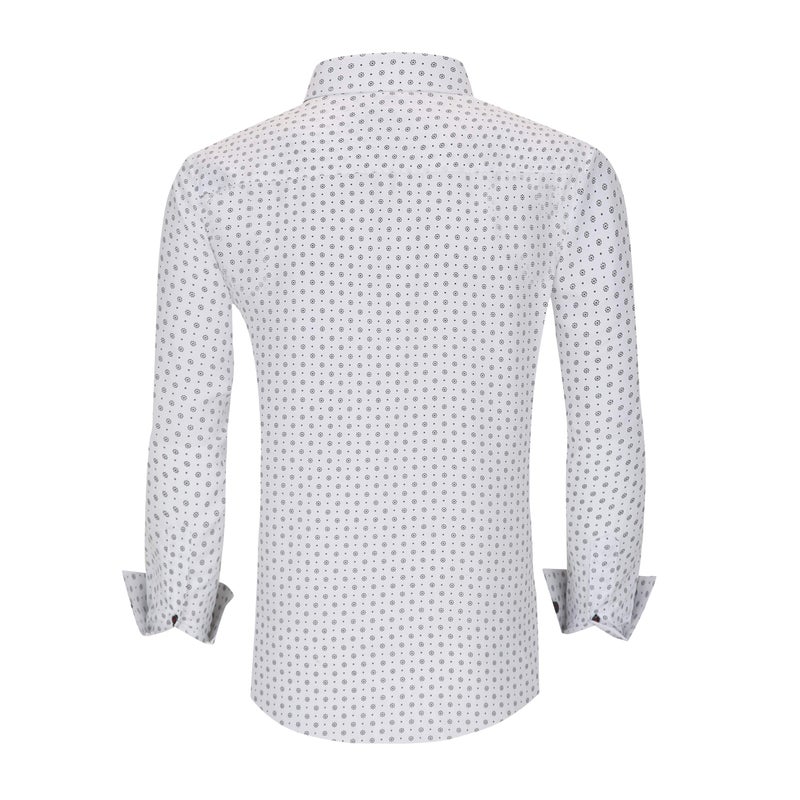 Alex Vando Mens Printed Dress Shirts Long Sleeve Regular Fit Button Down Shirt,White709,XXL - Image 3