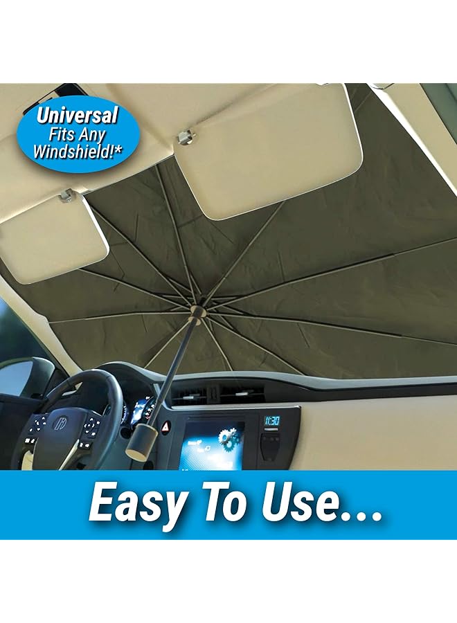 Ontel Brella Shield Windshield Sun Shade By Arctic Air, Compact Design Pops Open Like An Umbrella And Fits Cars, Trucks & Suvs - One-Size (31X57) - As Seen On Tv - Image 3