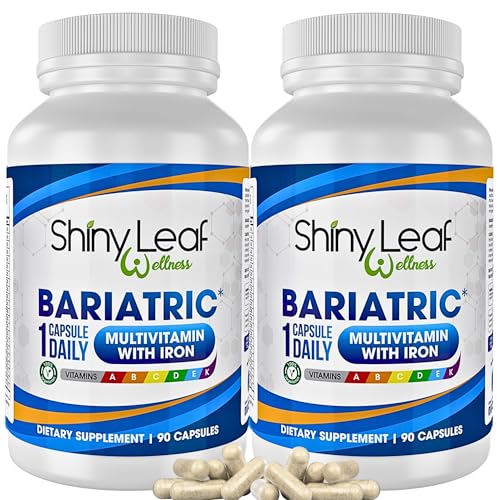 Shiny Leaf Bariatric Multivitamin with Iron 45 mg for Gastric Bypass Sleeve Gastrectomy RouxenY Duodenal Switch 22 Vitamins Minerals ASMBS Compliant Vegetarian Made in USA GMP 180 Ct
