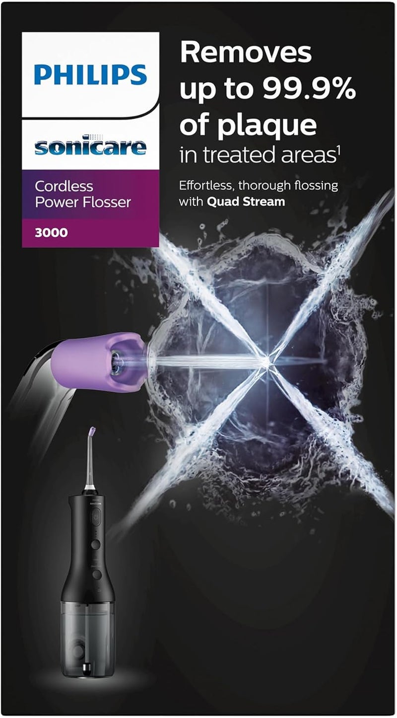 Philips Cordless Power Flosser 3000 with Quad Stream Technology, Ergonomic Design, black - Image 4