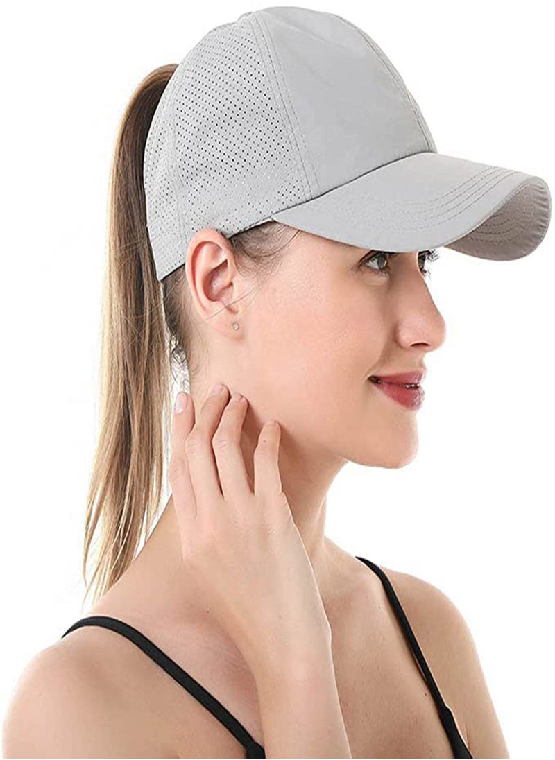 SYOSI - Women Baseball Cap, Women's Ponytail Hat, Criss Cross Mesh Baseball Cap, Unisex Ponytail Sun Hat Quick Drying Running Cap Golf Caps Criss Cross Adjustable Trucker Hat Travel Summer Hat - Image 1