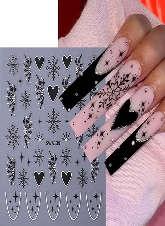 SWEET TREND 3D Christmas Nail Stickers Set: 6 Sheets Festive Nail Art Decals with Tweezers, Nail File & Pusher - Snowflakes Reindeer Santa Candy Cane & Stars - DIY Holiday Nail Decorations for Women - Image 4
