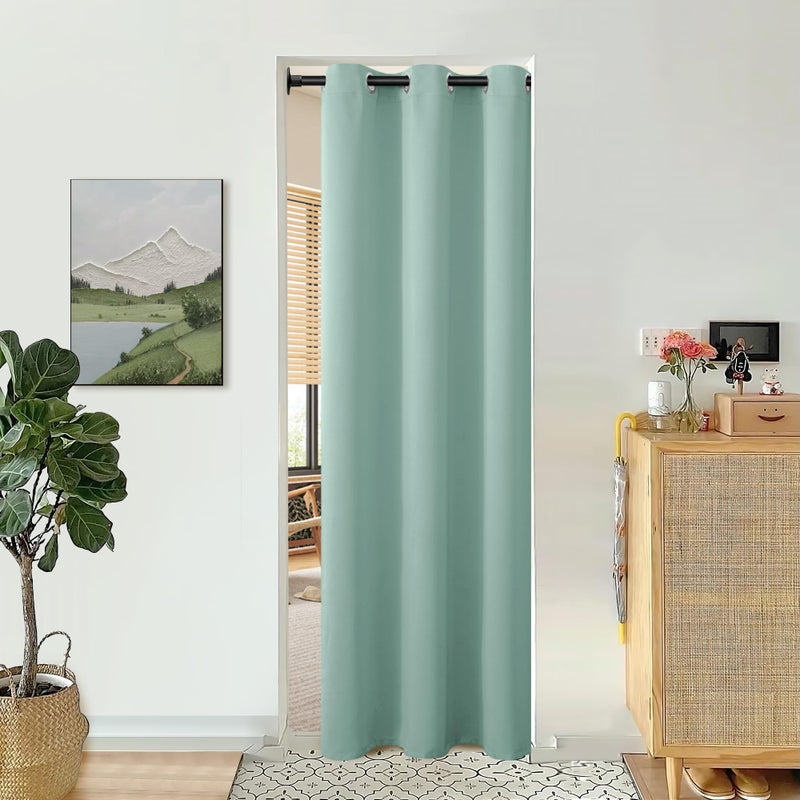 BGment Bression Frosty Green Door Stain 80 inch الطول للدخول إلى غرفة نوم الخزانة الستار الخصوصية الحرارية معزولة معزولة الغرفة المقسم لفصل الغرفة 1 لوحة 42 بوصة واسعة - Image 1