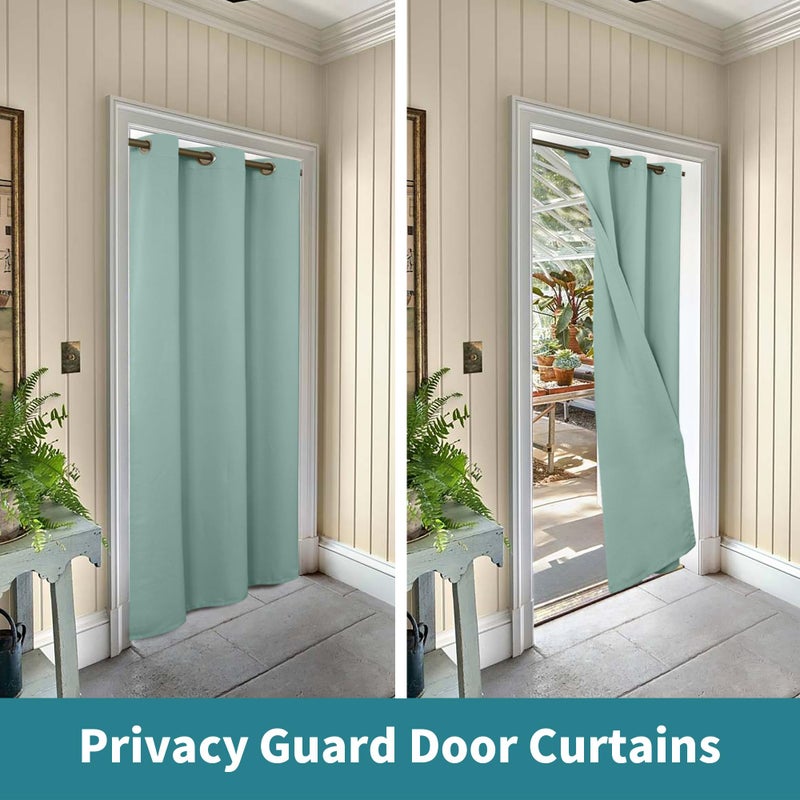 BGment Bression Frosty Green Door Stain 80 inch الطول للدخول إلى غرفة نوم الخزانة الستار الخصوصية الحرارية معزولة معزولة الغرفة المقسم لفصل الغرفة 1 لوحة 42 بوصة واسعة - Image 4