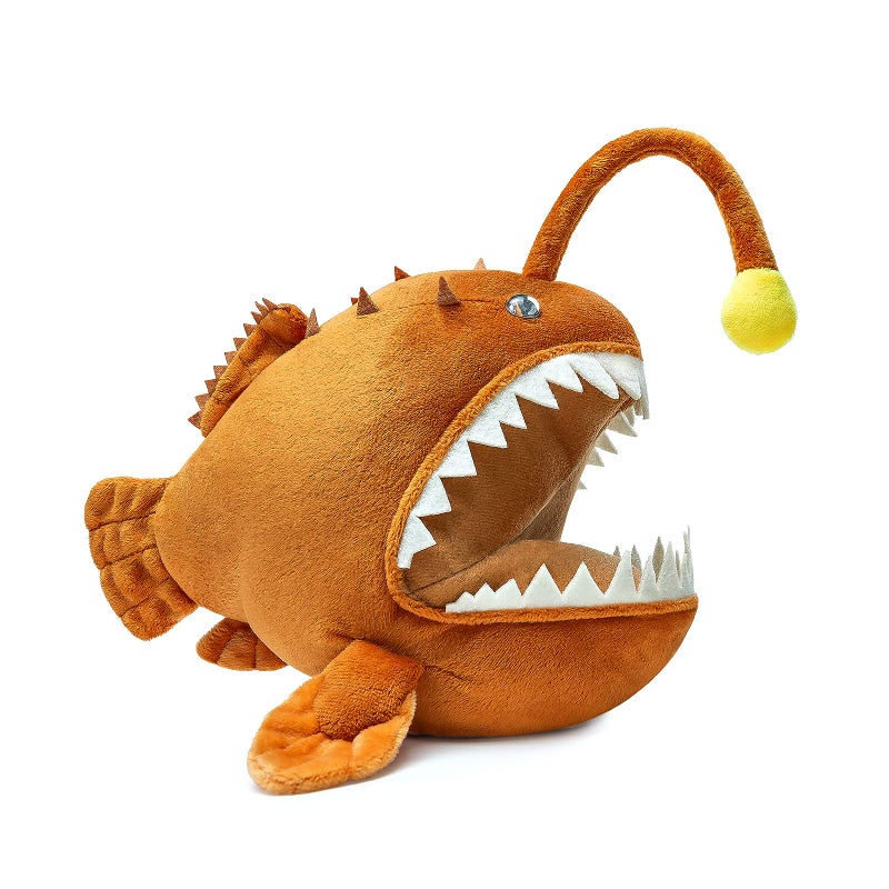 ZHONGXIN MADE Anglerfish Plush Toy  Cute 12 Brown Anglerfish Creepy Stuffed Animals Toys Real Sea Life Goosefish Lanternfish PlushieGift Toys for Kids Birthday Christmas HalloweenHome Decor - Image 2
