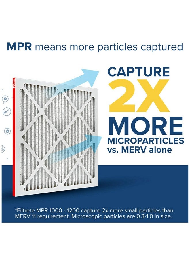 FILTRETE Filtrete 14x14x1 AC Furnace Air Filter, MERV 11, MPR 1000, Micro Allergen Defense, 3-Month Pleated 1-Inch Electrostatic Air Cleaning Filter, 6 Pack (Actual Size 13.81x13.81x0.81 in)  - Image 3