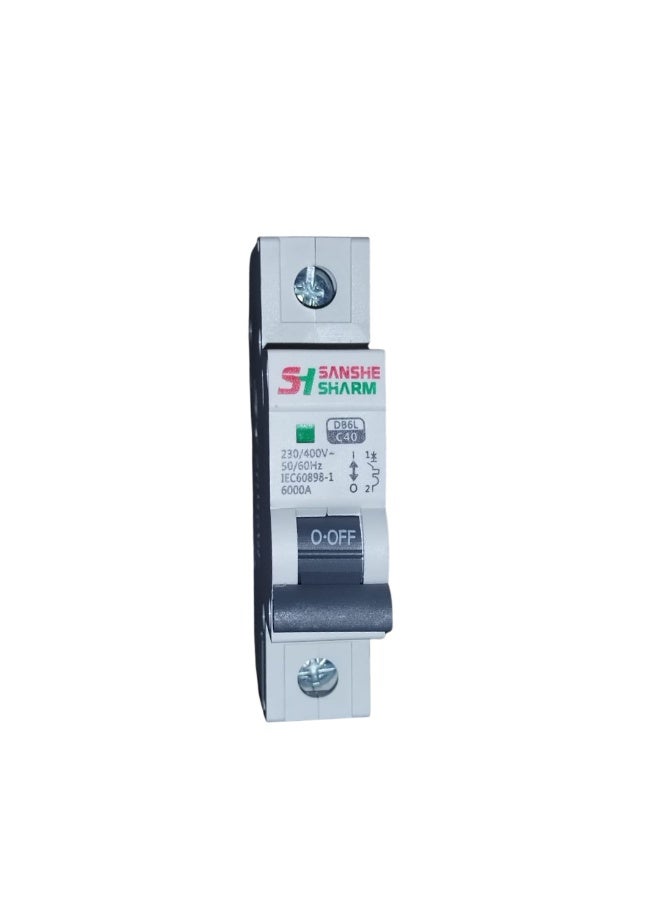 Sanshe sharm circuit breaker Single  40Amp - 230/400 Volt - 50/60 Hz - IEC60898-1 - Sanchi Sharm Original - Image 2