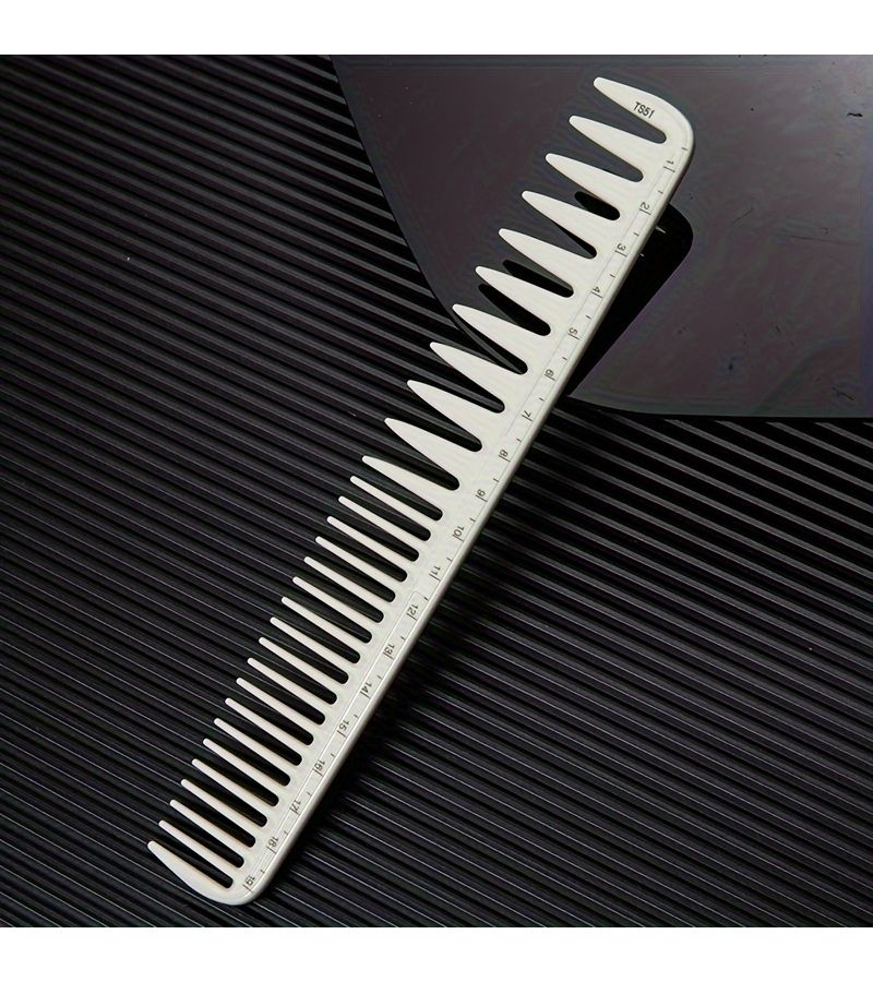 Light Blue Dual-Use Hair Comb with Scale Fine and Wide Teeth for Normal Hair - Image 2