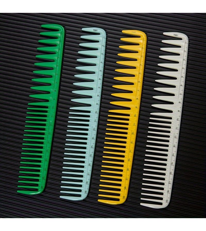 Light Blue Dual-Use Hair Comb with Scale Fine and Wide Teeth for Normal Hair - Image 1