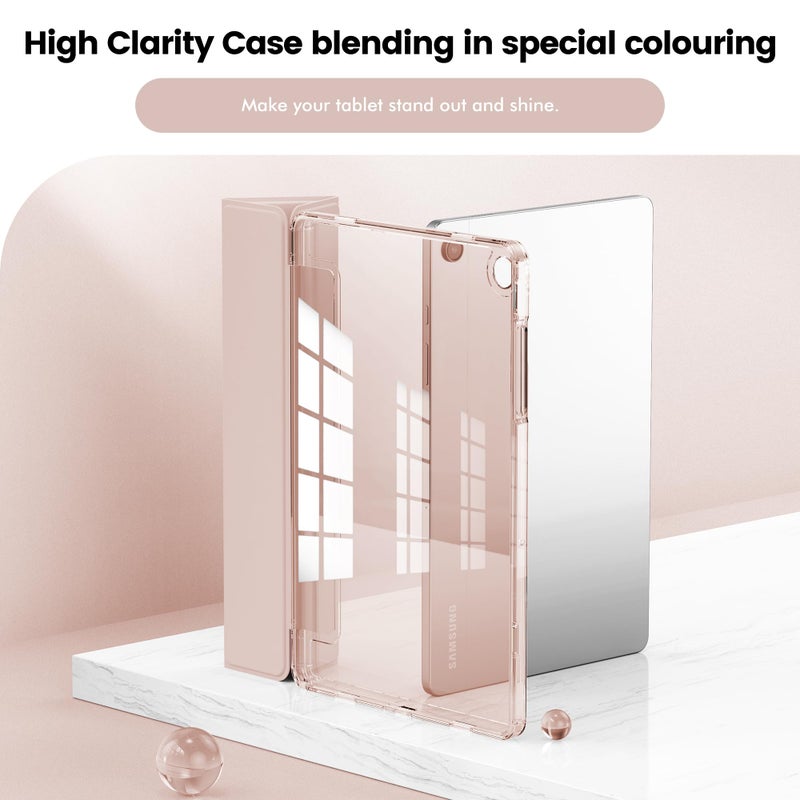 INFILAND for Samsung Galaxy Tab A11+ Plus/A9+ Plus 11 inch Case (2023/2025), Slim Stand Crystal Clear Protective Smart Tablet Cover [Auto Wake/Sleep] (Rose Gold, Galaxy A11 Plus) - Image 3