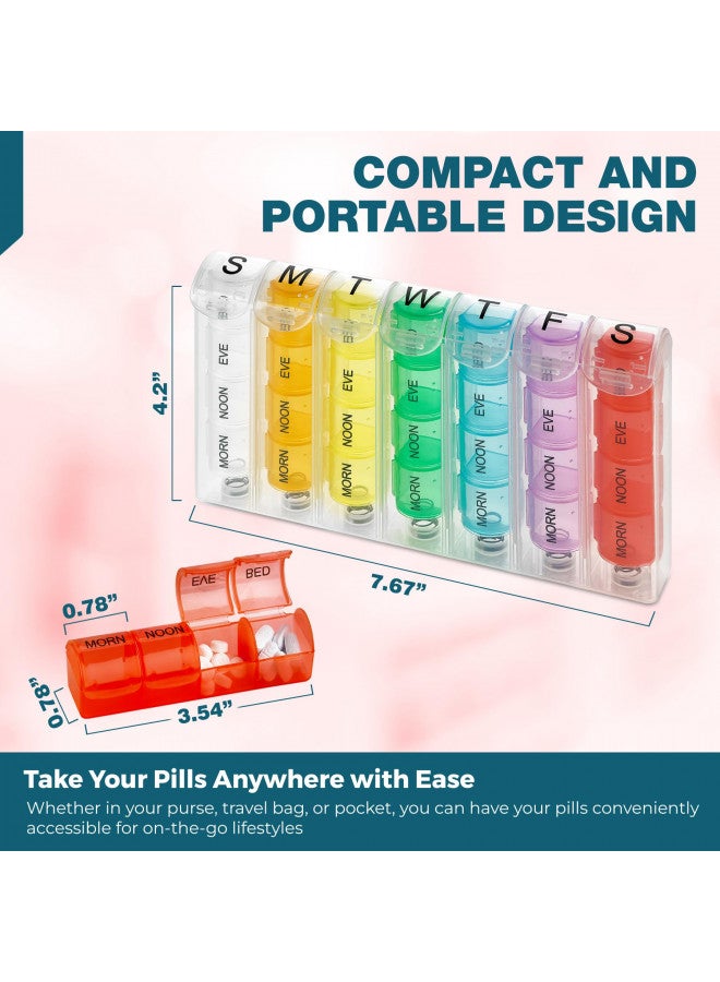 MEDca Weekly Pill Organizer - (Pack of 2) Pill Planners for Pills & Vitamins Each Day Week, Four Times-a-Day Medication Reminder, Easy to Read AM/PM Compartments Monday to Sunday for Travel & Purse  - Image 5