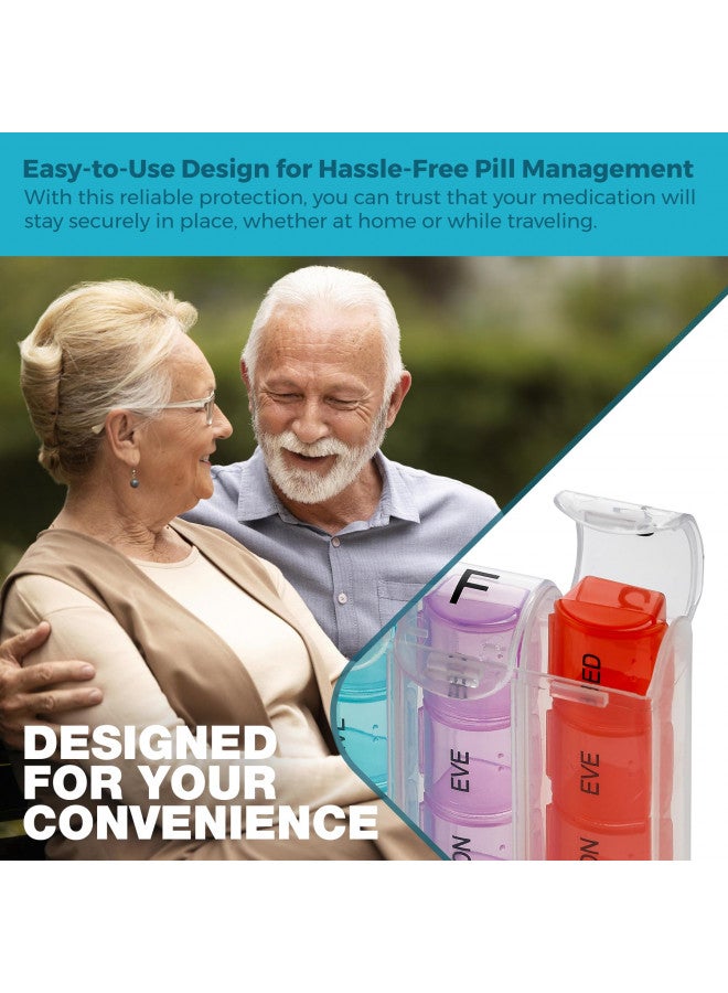 MEDca Weekly Pill Organizer - (Pack of 2) Pill Planners for Pills & Vitamins Each Day Week, Four Times-a-Day Medication Reminder, Easy to Read AM/PM Compartments Monday to Sunday for Travel & Purse  - Image 3