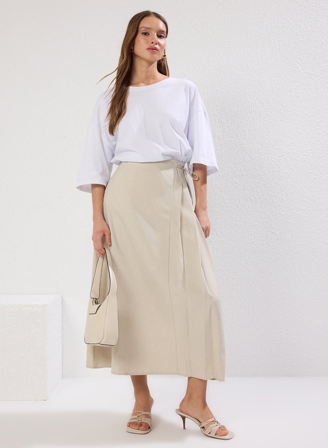 trendyol Stone Pleat Detailed Woven Skirt - Image 3