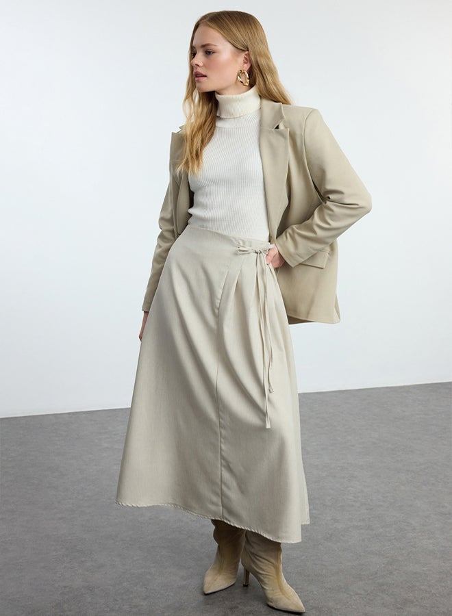 trendyol Stone Pleat Detailed Woven Skirt - Image 5