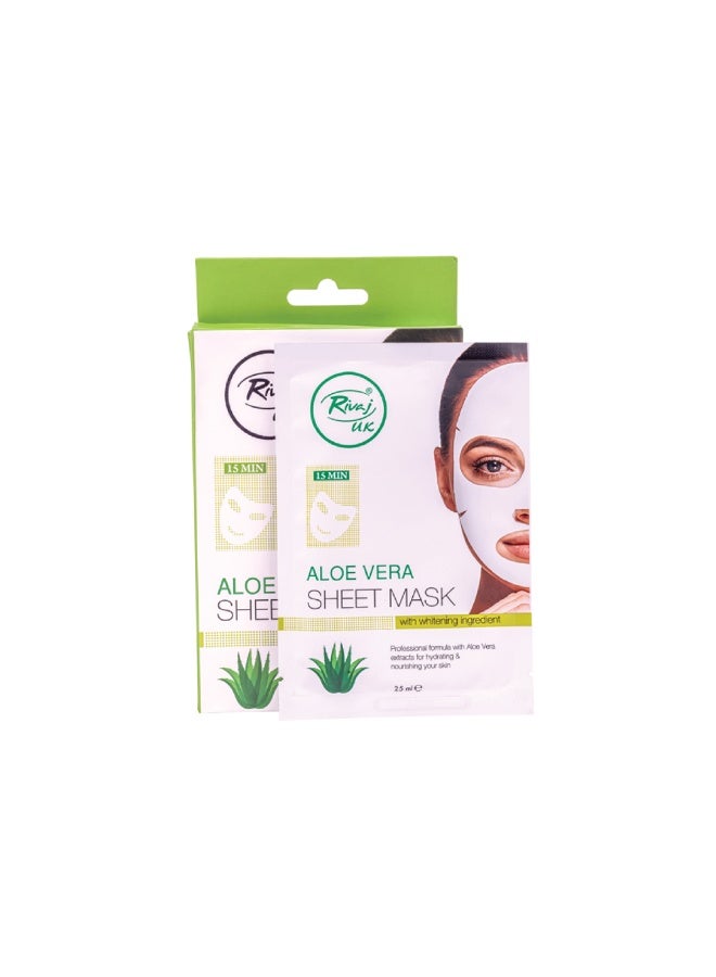 Rivaj UK RIVAJUK Facial Sheet Mask 3-in-1 Aloe Vera – Soothing & Hydrating Face Mask for Sensitive Skin | Natural Calming Sheet for Redness & Sunburn Relief | Single Use Skin Recovery Mask | UAE Edition - Image 1
