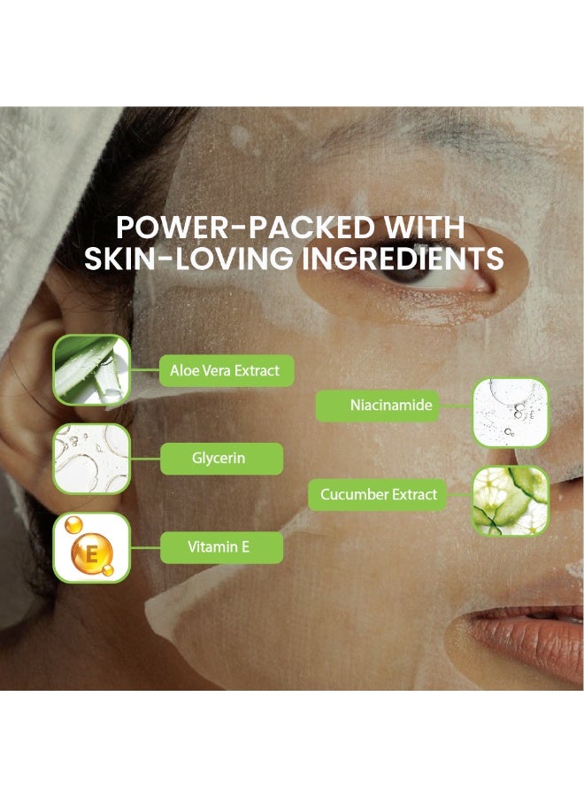 Rivaj UK RIVAJUK Facial Sheet Mask 3-in-1 Aloe Vera – Soothing & Hydrating Face Mask for Sensitive Skin | Natural Calming Sheet for Redness & Sunburn Relief | Single Use Skin Recovery Mask | UAE Edition - Image 2