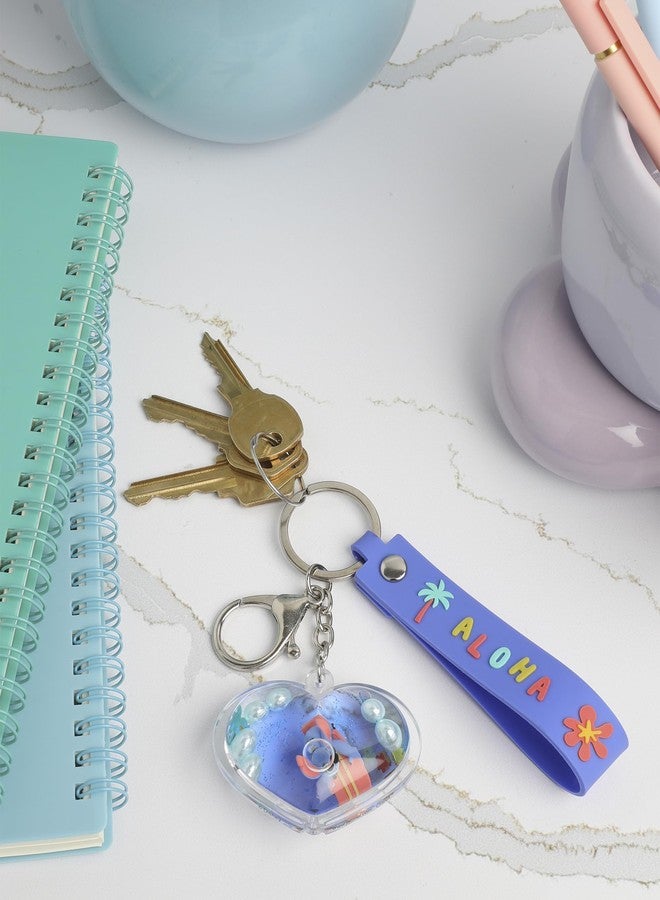 SALLY ROSE Stitch Liquid Keychain - Official Disney Heart Bag Charm with Wristlet Strap for Backpacks & Purses - Image 4