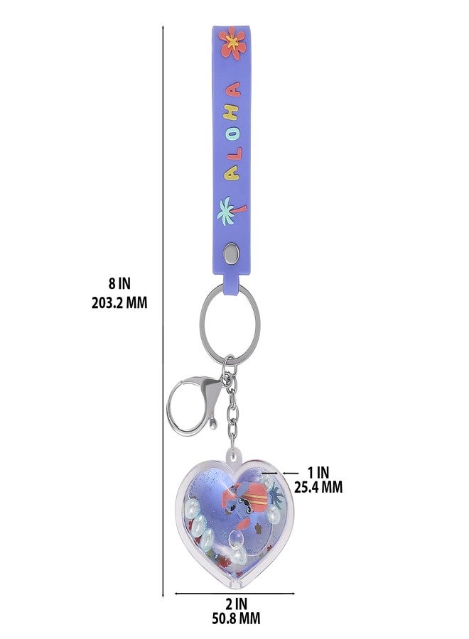 SALLY ROSE Stitch Liquid Keychain - Official Disney Heart Bag Charm with Wristlet Strap for Backpacks & Purses - Image 5