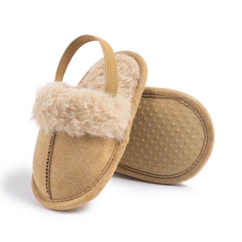 Kutterild Toddler Baby Boys Girls Slippers Cozy Fleece Booties Infant Soft Warm Socks Princess Flats Newborn Crib Shoes (Yellow, 0_months-6_months) - Image 4