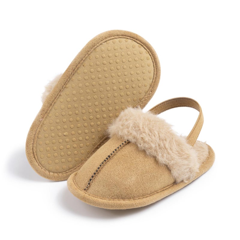 Kutterild Toddler Baby Boys Girls Slippers Cozy Fleece Booties Infant Soft Warm Socks Princess Flats Newborn Crib Shoes (Yellow, 0_months-6_months) - Image 5