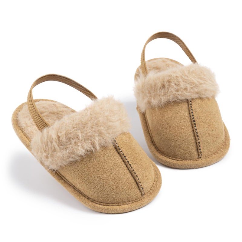 Kutterild Toddler Baby Boys Girls Slippers Cozy Fleece Booties Infant Soft Warm Socks Princess Flats Newborn Crib Shoes (Yellow, 0_months-6_months) - Image 3