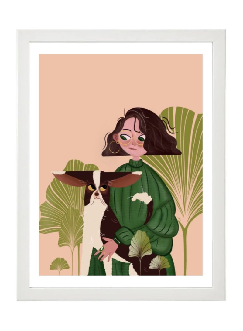Boomah Accessories Dog Lover, Pet Lover Animal Illustration Nursery Poster with Frame 30x40cm