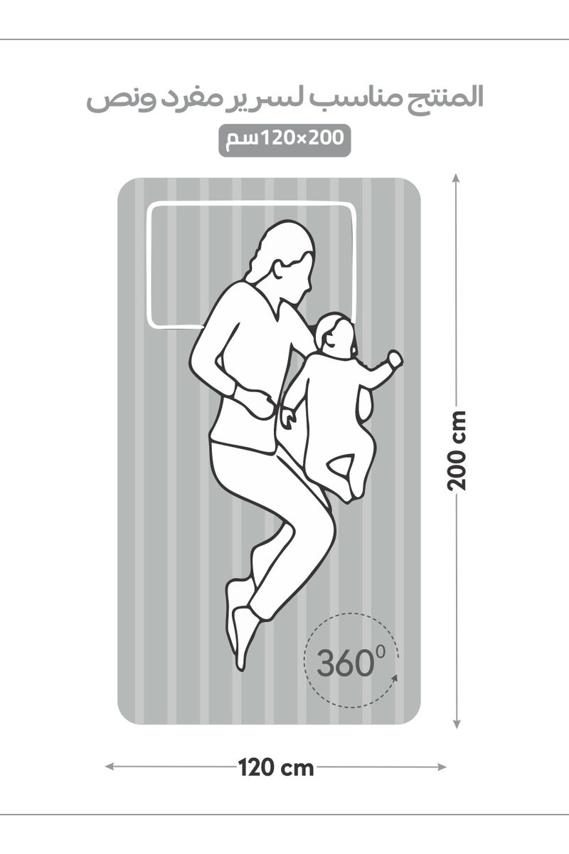 Donetella Premium 2 Piece – 120x200 cm Twin Striped  Fitted Sheet, and 30 cm Deep Pocket, Secure All-Around Elastic Fit, No Excess Fabric. - Image 3