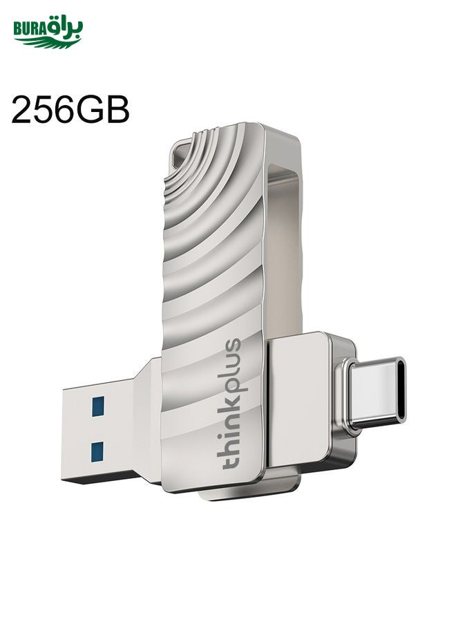 BURAQ Lenovo Thinkplus MU232 USB 3.2 + USB-C / Type-C Dual Head Flash Drive, Memory:256GB  - Image 1