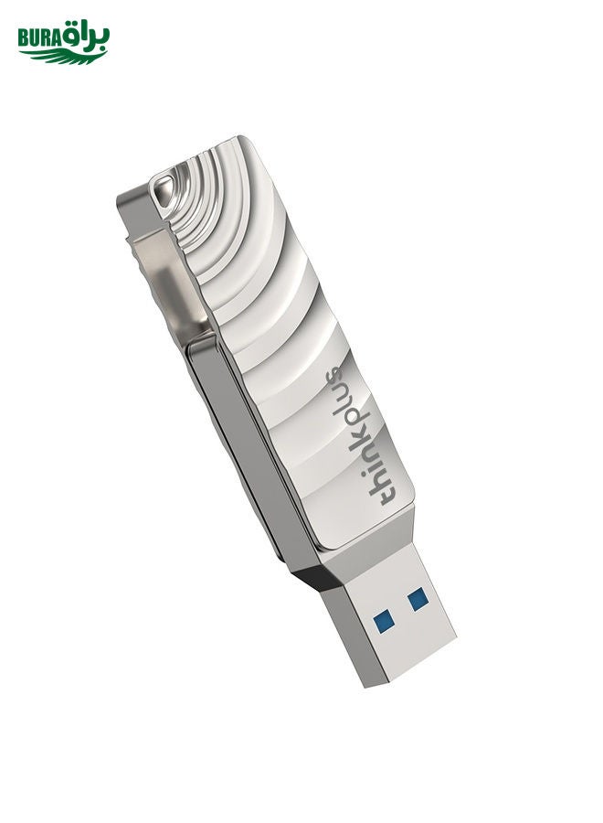BURAQ Lenovo Thinkplus MU232 USB 3.2 + USB-C / Type-C Dual Head Flash Drive, Memory:256GB  - Image 2