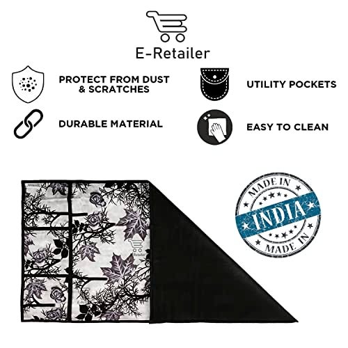 E-Retailer® Polyester 3-Layered Fridge Top Cover/Refrigerator Cover With 6 Utility Pockets (Color-Black, Size-39x21 Inches) - Image 4