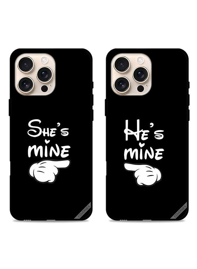 Covernex Two Cases For Apple iPhone 16 Pro Max Protective Covers He is Mine She is Mine Couple Case Back Covers - Image 1