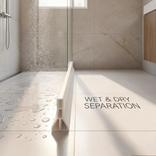 Ynotus 3" High Shower Water Splash Guard 67 Inch Collapsible Shower Threshold Water Dam Barrier Shower Dam Water Stopper To Keep Water In Shower Splash Guard For Walk In Shower Water Guard (5.6Ft） - Image 2
