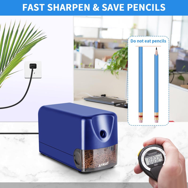 AFMAT Heavy Duty Electric Pencil Sharpener for 6-11mm Colored Pencils, Classroom Pencil Sharpeners for Large Pencils, Auto Stop Pencil Sharpener Plug in, Fast Sharpen in 3s, Sharp Point, PSX3 - Image 4