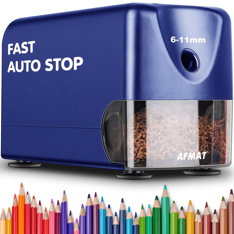 AFMAT Heavy Duty Electric Pencil Sharpener for 6-11mm Colored Pencils, Classroom Pencil Sharpeners for Large Pencils, Auto Stop Pencil Sharpener Plug in, Fast Sharpen in 3s, Sharp Point, PSX3 - Image 1