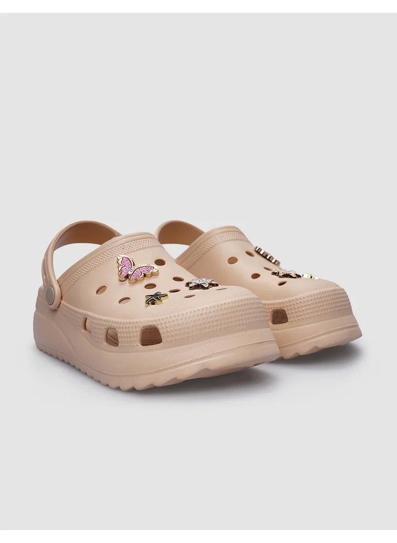 Cabani Snx Beige Stone Detailed Women's Eva Slippers
