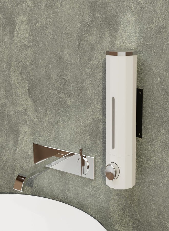 لينير موزع صابون سائل، شامبو، بلسم، غسول لليدين، جل، معقم، مثبت على الحائط، من مادة ABS (500 مل، عبوة من قطعة واحدة) (أبيض) - Image 2