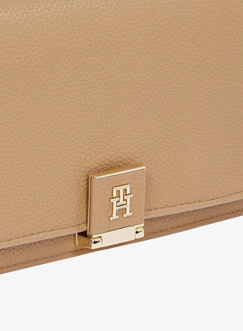 Tommy Hilfiger beige TH Monogram Chain Strap Crossbody Bag for Women | Best Price UAE