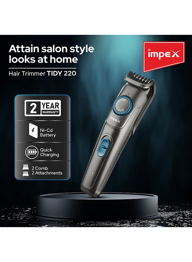 Impex Rechargeable Hair Trimmer Black/Blue - Image 2