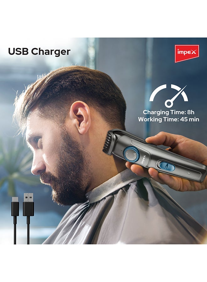 Impex Rechargeable Hair Trimmer Black/Blue - Image 4
