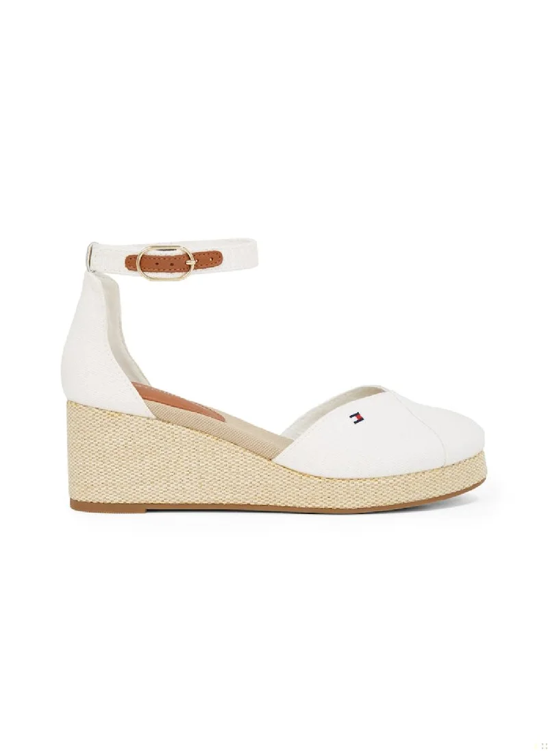 TOMMY HILFIGER Women's Canvas Espadrille Wedge Sandals - Cotton, White