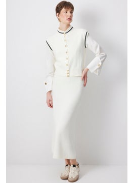 Touche Vest Skirt Knitwear Set  - Image 2