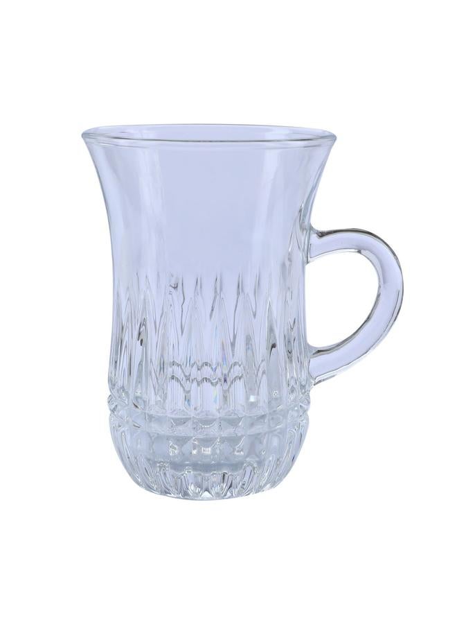 Alsaif A Set Of Tea Cups With Handle 6 Pieces Transparent - Image 4