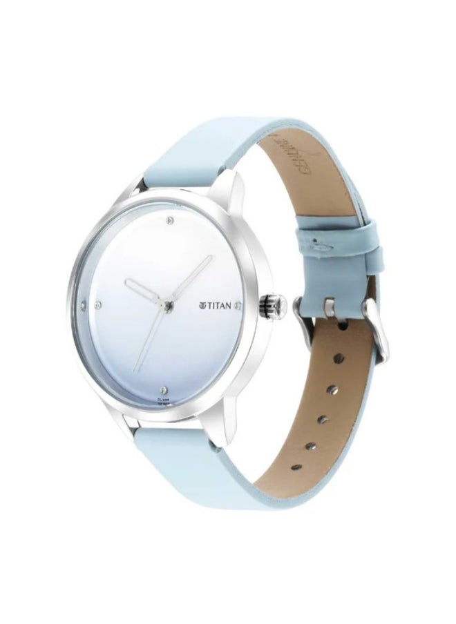 TITAN Pastel Dreams Blue Dial Blue Leather Strap Watch  - Image 2