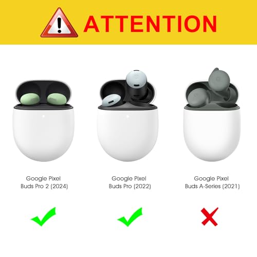 CaseBot Case Cover for Google Pixel Buds Pro 2 (2024) / Google Pixel Buds Pro (2022), Rugged Shield Protective Skin [Front LED Visible], Black - Image 2