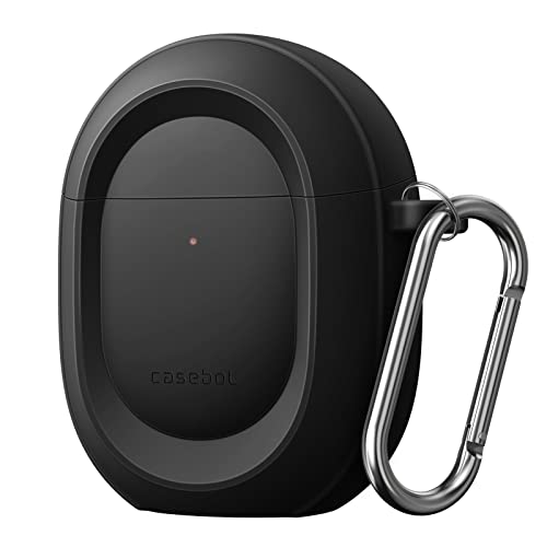 CaseBot Case Cover for Google Pixel Buds Pro 2 (2024) / Google Pixel Buds Pro (2022), Rugged Shield Protective Skin [Front LED Visible], Black - Image 1