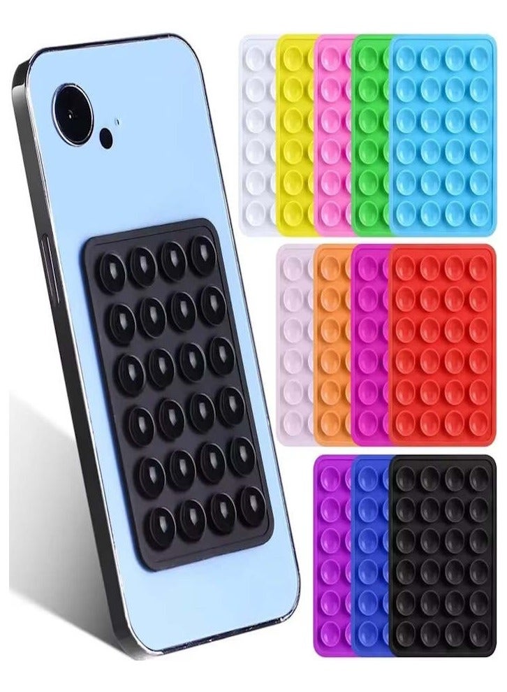 JOLLITY LLC حامل هاتف قوي مع لاصق سيليكوني وقاعدة شفط مضادة للانزلاق، حامل يدوي لاصق للهاتف المحمول، 2 قطعة بألوان عشوائية - Image 1