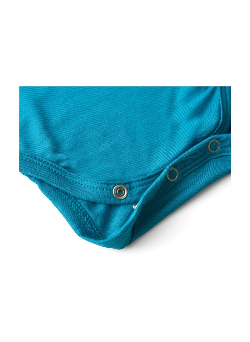 Anvi Baby Organic Bamboo Spandex Bodysuit- Blue 3 to 6 months  - Image 3