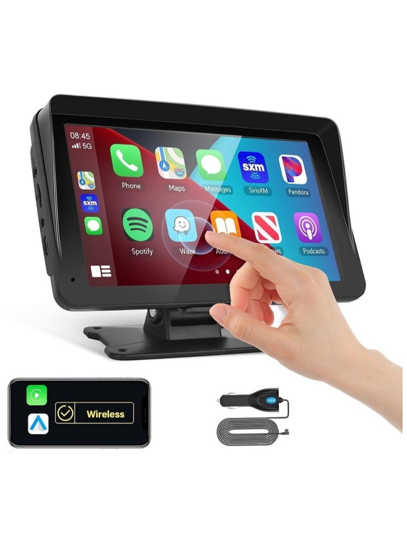 ايناوو ستيريو سيارة محمول لاسلكي Carplay Android Auto، راديو سيارة بشاشة لمس 7 بوصة مع بلوتوث حر اليدين/مرآة الارتباط/خرائط الملاحة/التحكم الصوتي/بطاقة TF/AUX، للسيارات والشاحنات وسيارات الدفع الرباعي - Image 1