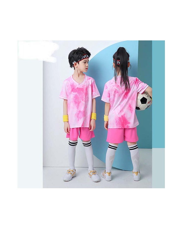 Taiahiro - New two-piece soccer suit for children and adults printed gradual change color quick-drying sports jerseys game training uniforms - Image 1